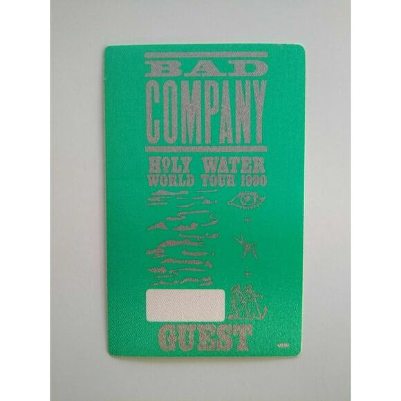 Bad Company Holy Water Backstage Pass Original 1990 Tour Hard Rock Music Green - Picture 5 of 6
